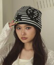striped graphic beanie